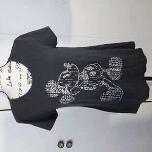 Disney Parks- Womens Gray Glitter Mickey Mouse Shirt Like new! Sz.Medium